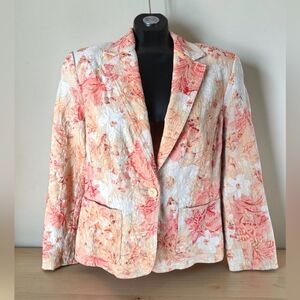 Conrad C Collection Women's Vibrant    Floral Tapestry Embroidered Blazer Sz 10